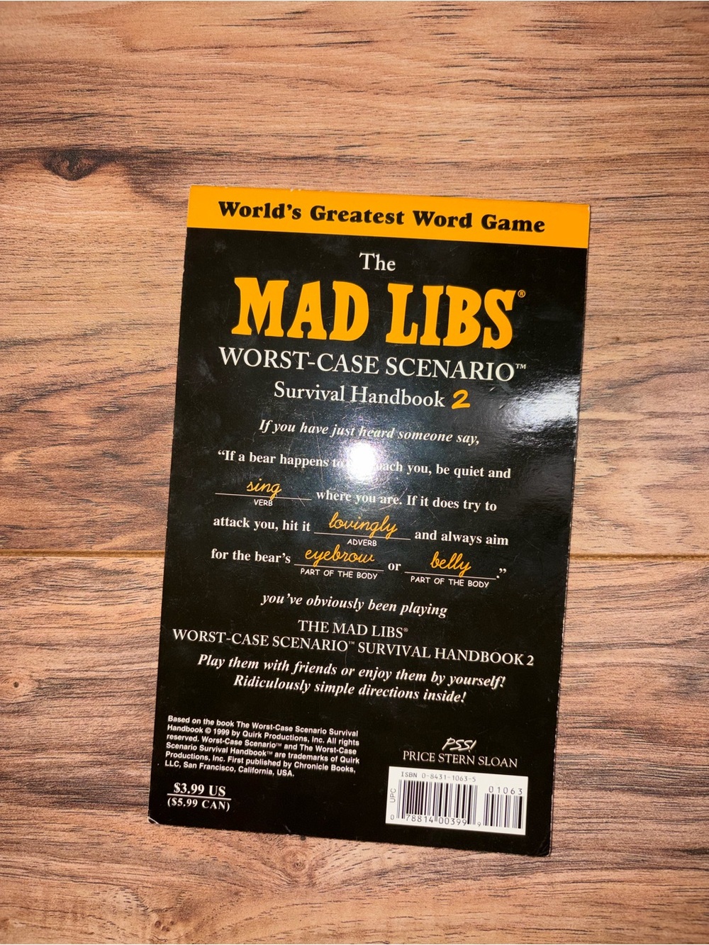 Mad Libs Worst Case Scenario Survival Handbook 2 RARE HTF Vintage 2004 UNUSED - Picture 3 of 8
